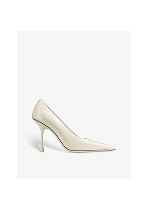 Womens Jimmy Choo Ixia 95 Pointed-Toe Patent-Leather Heeled Courts