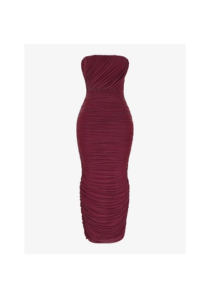 Womens House of CB Sapphire Gathered Stretch-Woven Maxi Dress