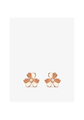 Van Cleef & Arpels Frivole Small 18ct Rose-Gold and 0.17ct Diamond Stud Earrings