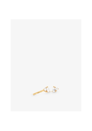 Womens Astrid & Miyu Crystal Pear 18ct Yellow Gold-Plated Sterling-Silver and Cubic Zirconia Stud Earrings