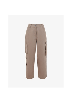 Womens Whistles Phoebe Regular-Fit High-Rise Cotton Trousers