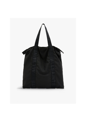 Mens Allsaints Afan Logo-Patch Leather Tote Bag