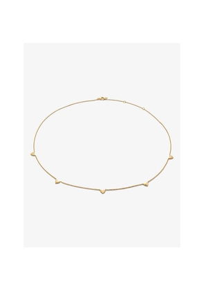 Womens Monica Vinader Heart Station 18ct Yellow Gold-Plated Vermeil Sterling-Silver Necklace