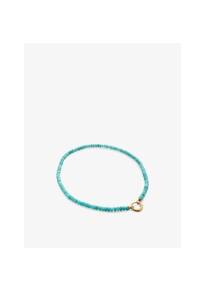 Womens Monica Vinader Kissing Moon Capture 18ct Yellow Gold-Plated Vermeil Sterling-Silver and Amazonite Beaded Necklace