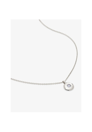 Womens Monica Vinader April Birthstone Sterling-Silver and 0.015ct Lab-Grown Diamond Pendant Necklace