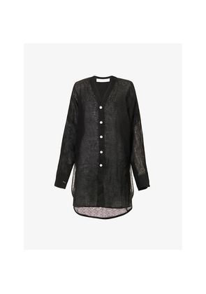 Womens Monday Barcelona V-Neck Linen Cover-Up