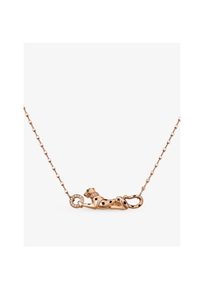 Panthère De Cartier 18ct Rose-Gold, Diamond, Tsavorite Garnet and Black Lacquer Necklace