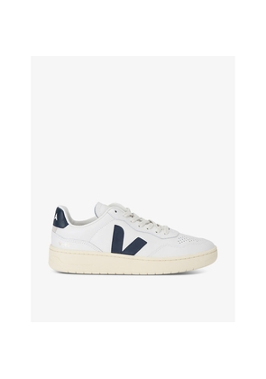 Mens Veja Men's V90 Logo-Embroidered Low-Top Leather Trainers