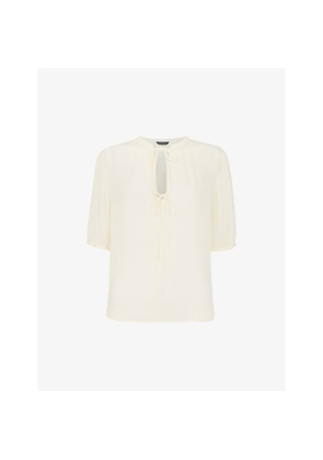 Womens Whistles Jessie Tie-Front Relaxed-Fit Woven Blouse