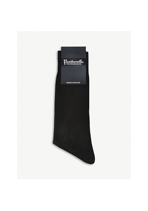 Mens Pantherella Short Ribbed Silk Socks