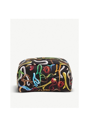 Seletti Wears Toiletpaper Sh*T Snake-Print Faux-Leather Beauty Case