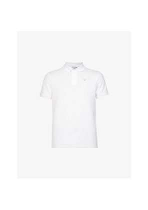 Mens Barbour Brand-Embroidered Ribbed-Trim Regular-Fit Cotton-Piqué Polo Shirt