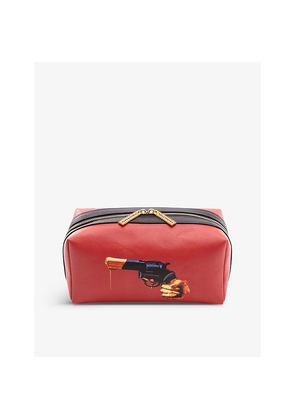 Womens Seletti Wears Toilerpaper Revolver Faux-Leather Wash Bag