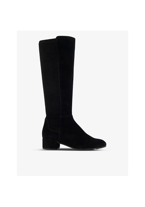 Womens Dune Tayla Wide-Fit Suede Heeled Knee-High Boots