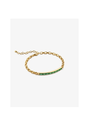 Womens Monica Vinader Mini Baguette 18ct Yellow Gold-Plated Vermeil Sterling-Silver and Onyx Chain Bracelet