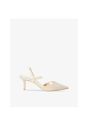 Womens Dune Classical Metallic Woven Slingback Courts