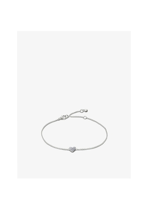Womens Monica Vinader Heart Sterling-Silver and 1.41ct Lab-Grown Diamond Chain Bracelet