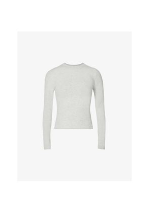 Womens Skims Round-Neck Long-Sleeve Stretch-Cotton Jersey Top