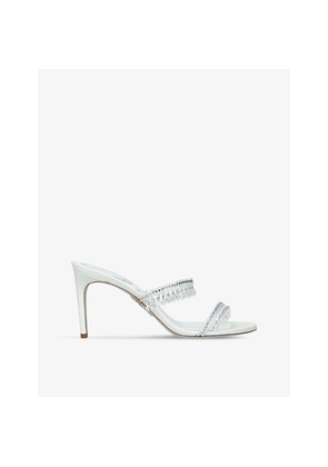 Womens Rene Caovilla Chandelier 80 Jewel-Embellished Leather Heeled Sandals