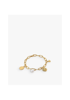 Womens Monica Vinader Lucky Charm 18ct Yellow Gold-Plated Vermeil Sterling-Silver and Pearl Bracelet
