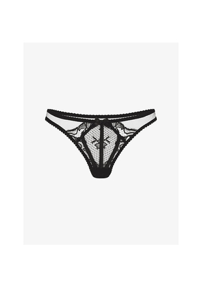 Womens Agent Provocateur Rozlyn Low-Rise Lace Mesh Thong