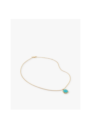 Womens Monica Vinader Delphi 18ct Yellow Gold-Plated Vermeil and Turquoise Pendant Necklace
