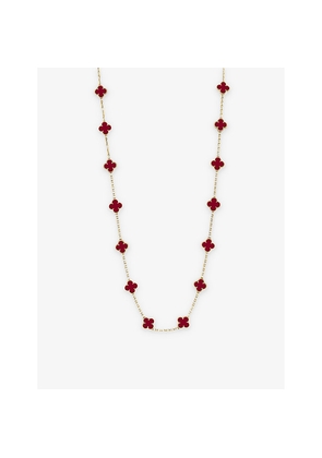 Van Cleef & Arpels Vintage Alhambra Yellow Gold and Carnelian Necklace