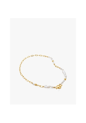Womens Monica Vinader x Amy Powney 18ct Yellow Gold-Plated Vermeil Sterling-Silver and Pearl Necklace