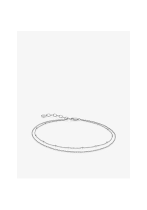 Monica Vinader Beaded Double Chain Sterling Silver Anklet