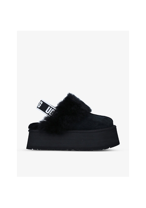 Womens UGG Funkette Suede and Sheepskin Platform Slippers