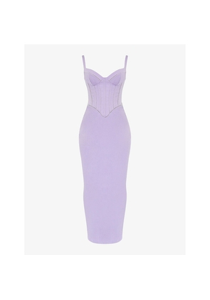 Womens House of CB Breeze Slim-Fit Corseted Stretch-Woven Maxi Dress