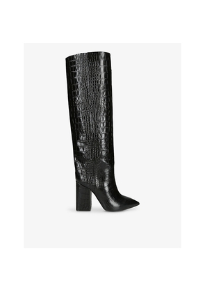 Womens Paris Texas Anja Croc-Effect Leather Knee-High Boots