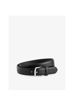 Mens Polo Ralph Lauren Engraved-Buckle Foiled-Branding Leather Belt