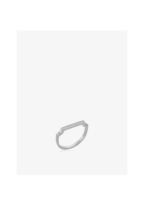 Womens Monica Vinader Signature Thin Sterling-Silver and 0.036 Diamond Ring