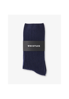 Womens Whistles Ribbed-Knit Cashmere Socks