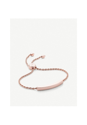 Womens Monica Vinader Linear 18ct Rose Gold-Plated and Pavé Diamond Bracelet