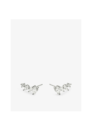 Womens Carat London Abigail Sterling-Silver and Cubic Zirconia Stud Earrings