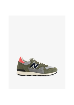 Mens New Balance 475 Branded Suede and Mesh Low-Top Trainers