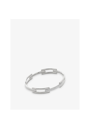 Womens Monica Vinader Signature Link Sterling-Silver and 0.62ct Lab-Grown Diamond Bangle