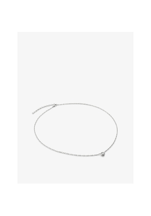 Womens Monica Vinader Essentials Large 925 Sterling-Silver and 0.073ct Lab-Grown Diamond Necklace