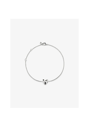 Womens Monica Vinader Heart-Charm Sterling-Silver Bracelet