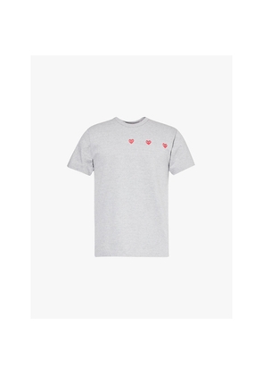 Mens Comme Des Garcons Play Graphic-Pattern Short-Sleeve Cotton-Jersey T-Shirt
