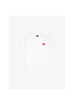 Womens The Kooples Heart-Print Short-Sleeve Cotton T-Shirt