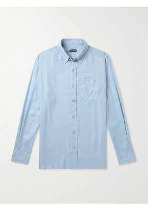 TOM FORD - Button-Down Collar Lyocell Shirt - Men - Blue - EU 39