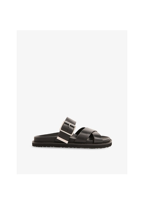 Womens Whistles Celestine Buckle-Detail Leather Slider