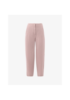 Womens Whistles Barrel-Leg High-Rise Linen Trousers