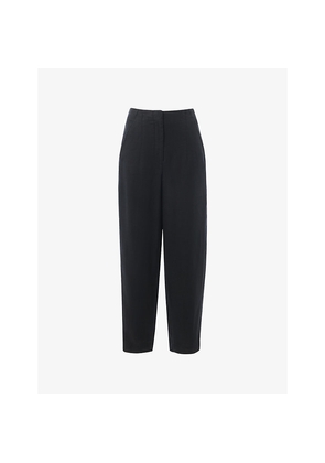 Womens Whistles Barrel-Leg High-Rise Linen Trousers