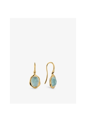 Womens Monica Vinader Odyssey 18ct Yellow-Gold Vermeil and Aquamarine Drop Earrings