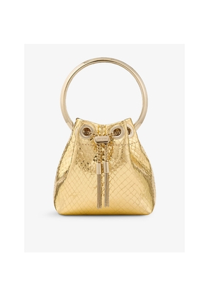Womens Jimmy Choo Micro Bon Bon Metallic Leather Bag