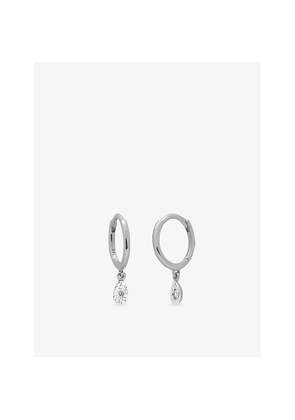 Womens Monica Vinader Teardrop Mini 14ct White-Gold and 0.84ct Brilliant-Cut Lab-Grown Diamond Higgie Earrings